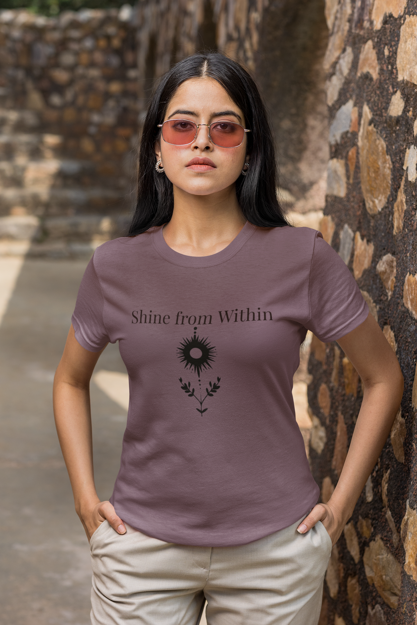 Spiritual Graphic Tee - 'Shine from Within' Unisex Garment-Dyed T-shirt