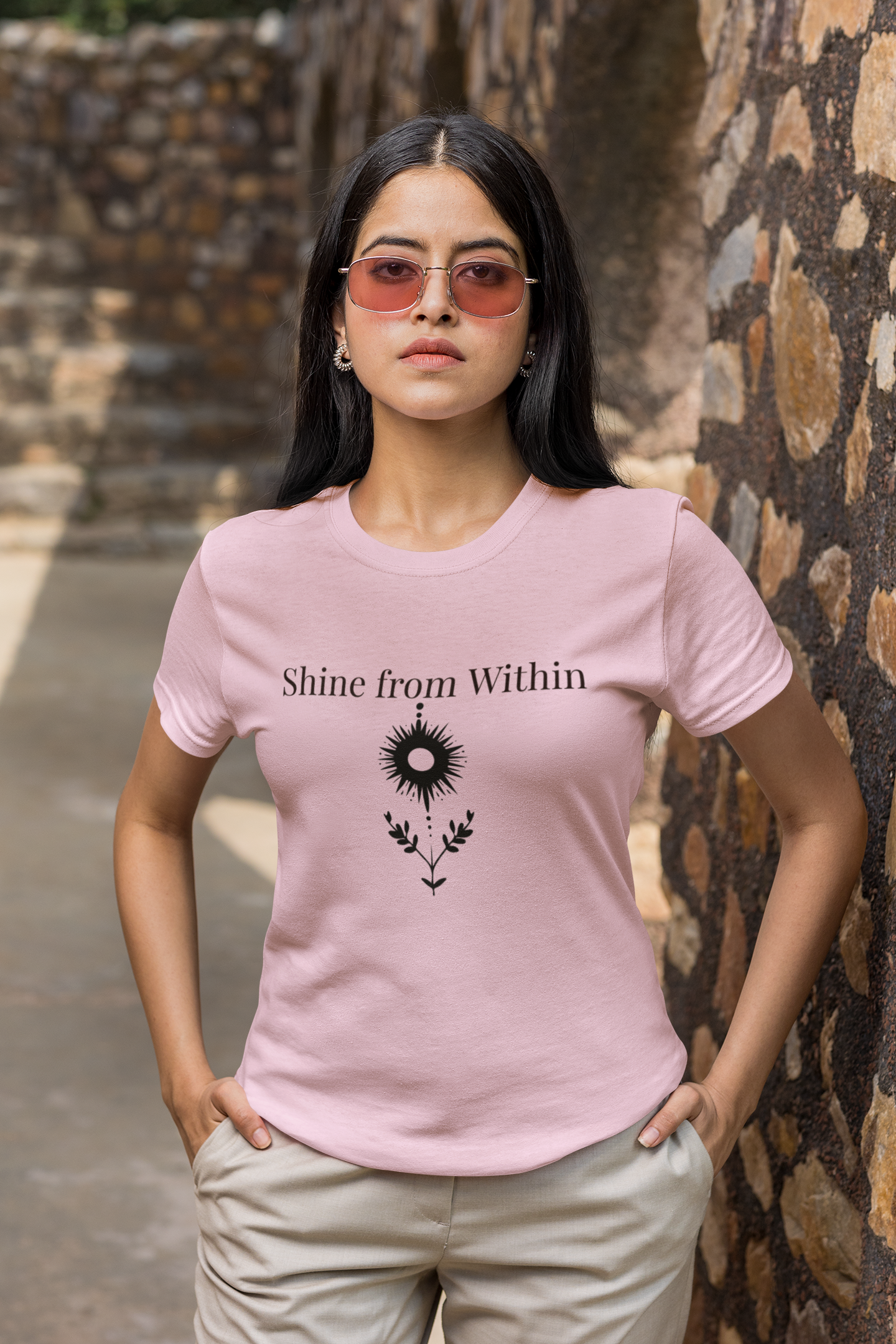 Spiritual Graphic Tee - 'Shine from Within' Unisex Garment-Dyed T-shirt