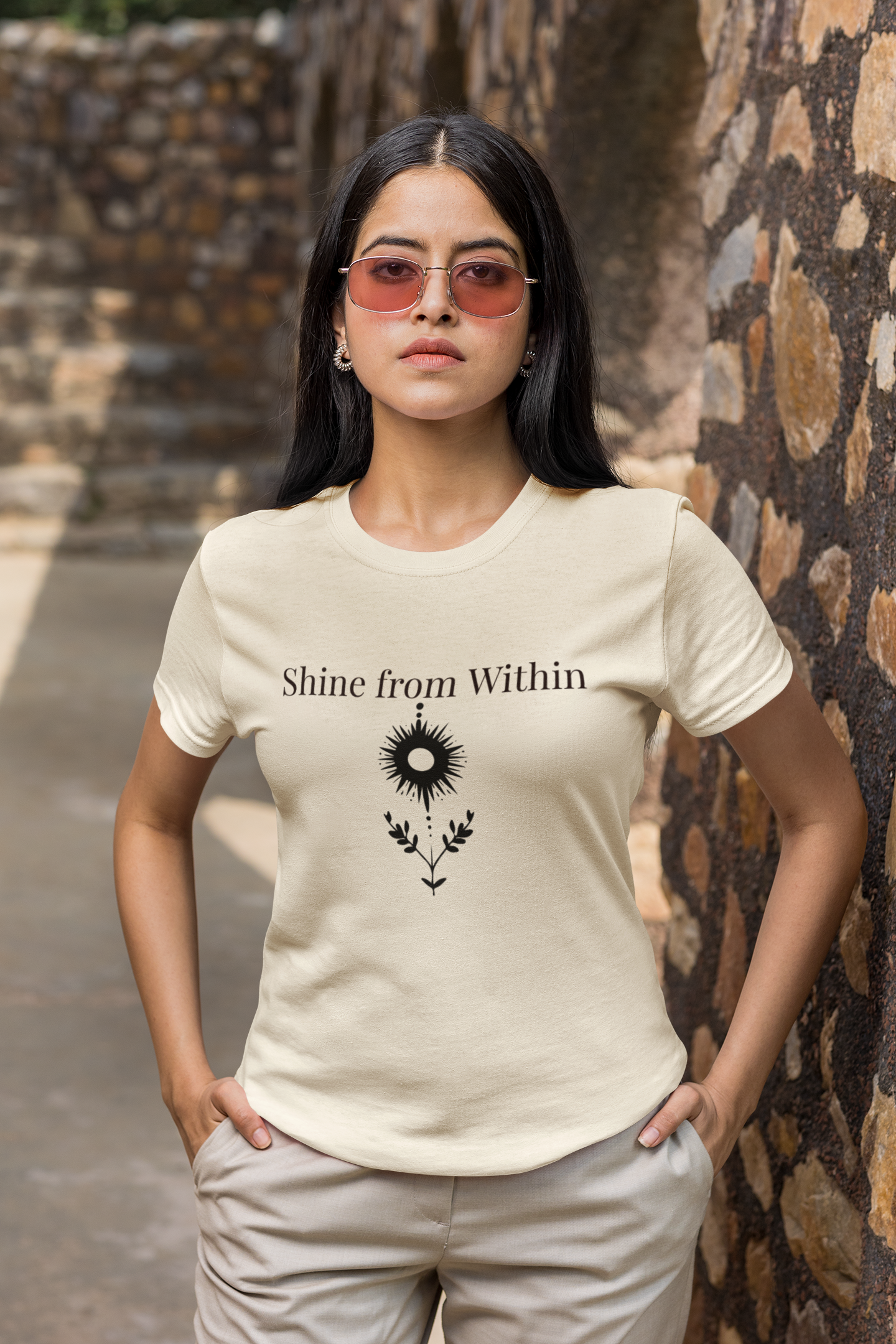 Spiritual Graphic Tee - 'Shine from Within' Unisex Garment-Dyed T-shirt